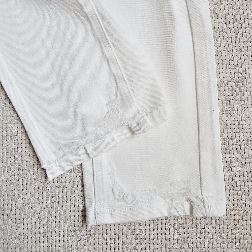 KanCan High Rise Slim Straight Fit Denim Jeans Stretch Distressed White 1/24 NEW - Picture 8 of 13